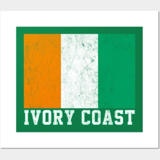 Ivory Coast / Faded Vintage Style Flag Design Posters and Art